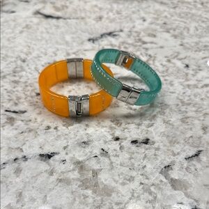 Ann Taylor Orange and Teal Bracelets